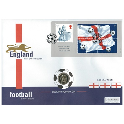 2002 BU £1 Coin England World Cup Korea/Japan